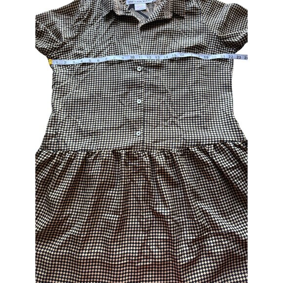 Gretchen Scott Drop Waist Shirt Dress Long-Sleeve Button-Front Checkmate XL - Picture 5 of 7